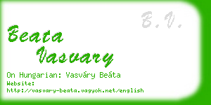 beata vasvary business card